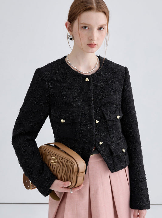 Elegant Short Tweed Top