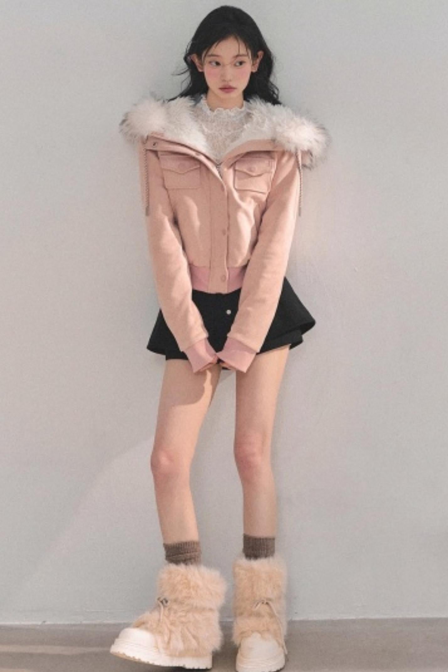 Winter Plush Hooded Coat