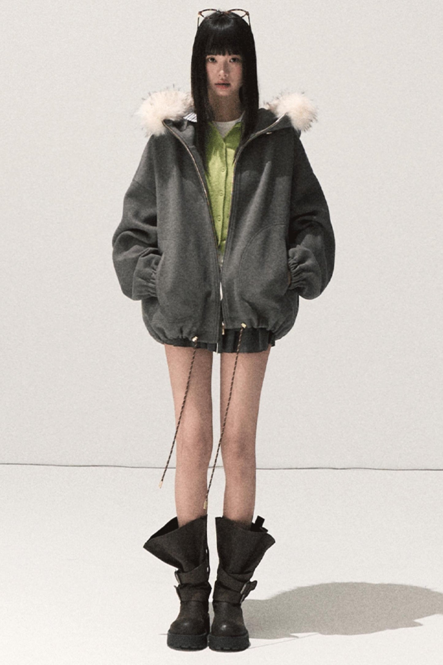 Shrine Plaid Woolen Cake A-Line Skirt