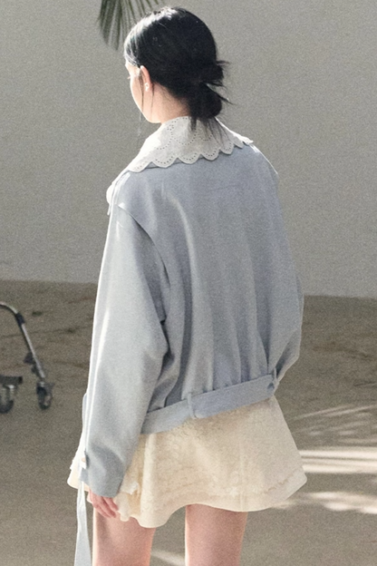 Wool Blend Embossed Floral Dress