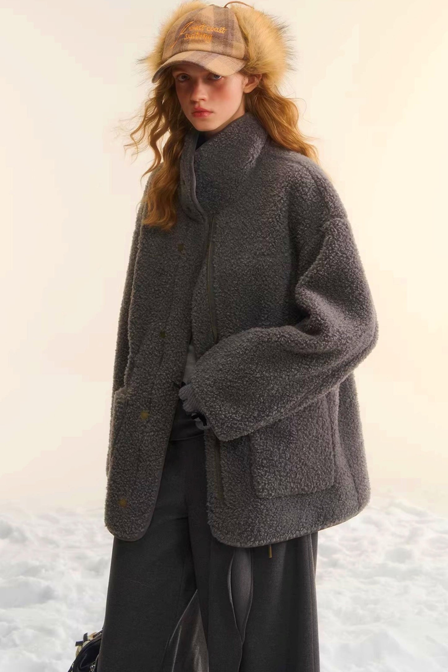 Reversible Lamb Wool Biker Jacket