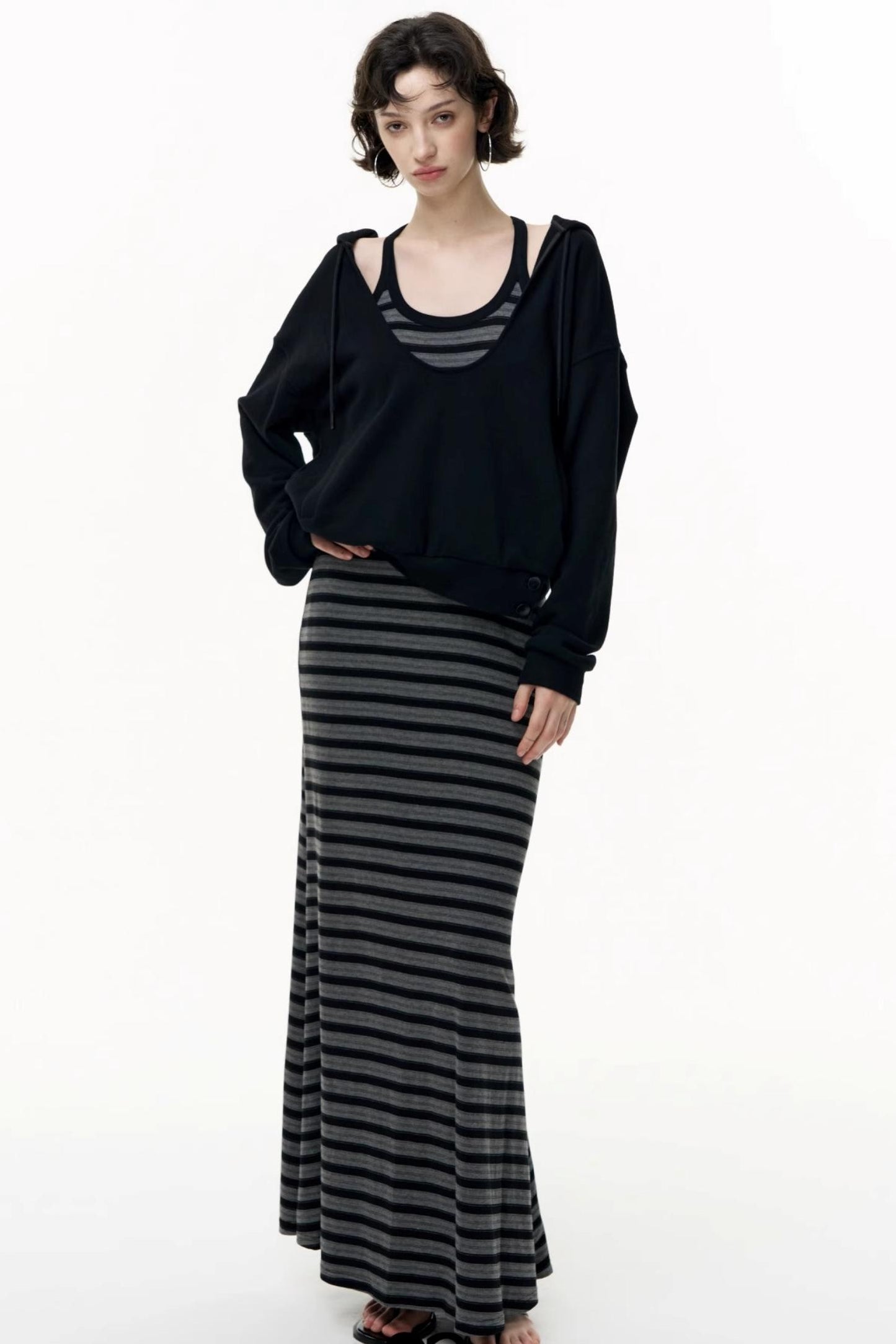 Autumn Striped Camisole Dress