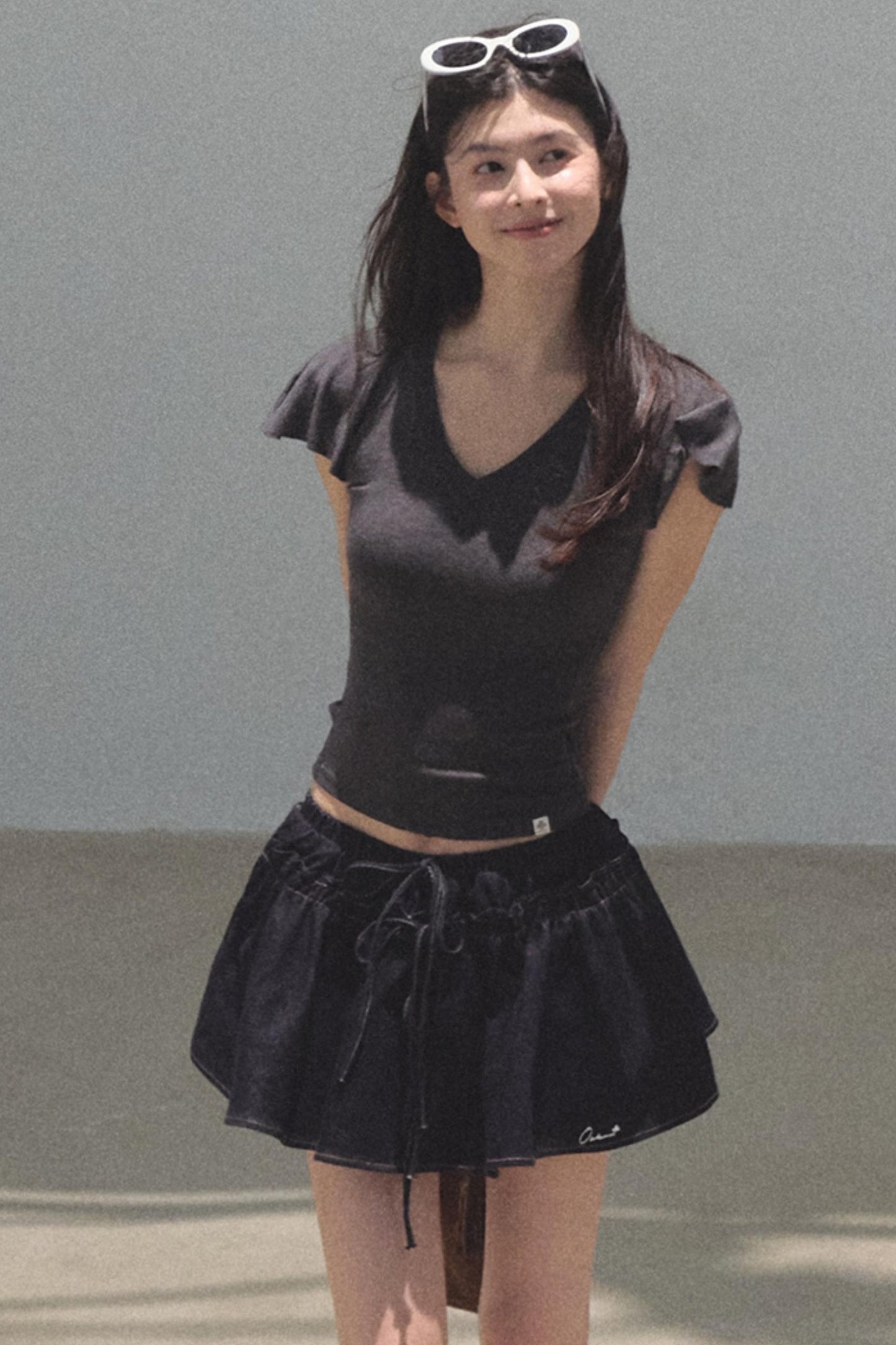 Embroidered Puffy A-Line Skirt