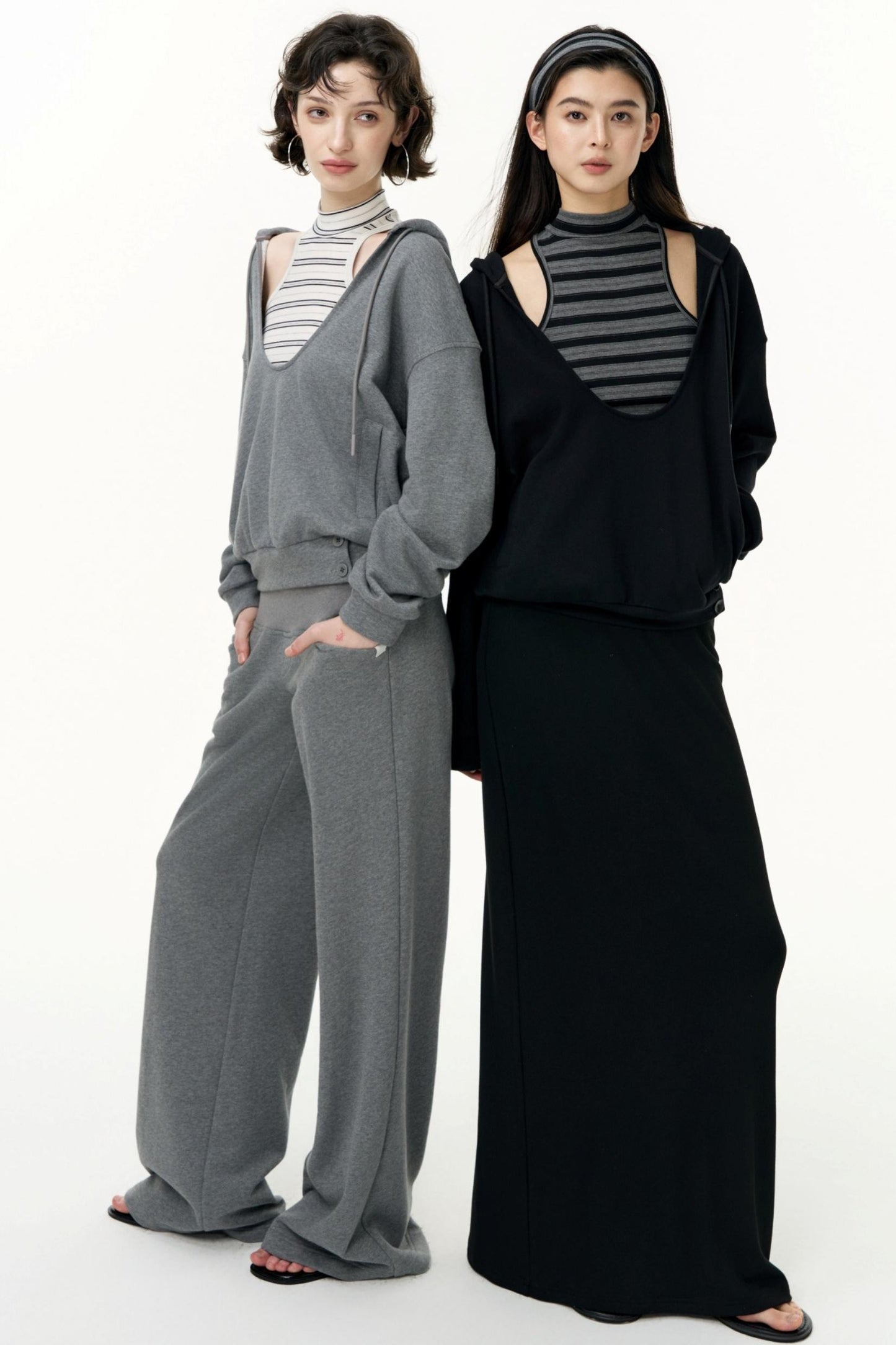 Layered Hooded Sweatshirt Set-Up