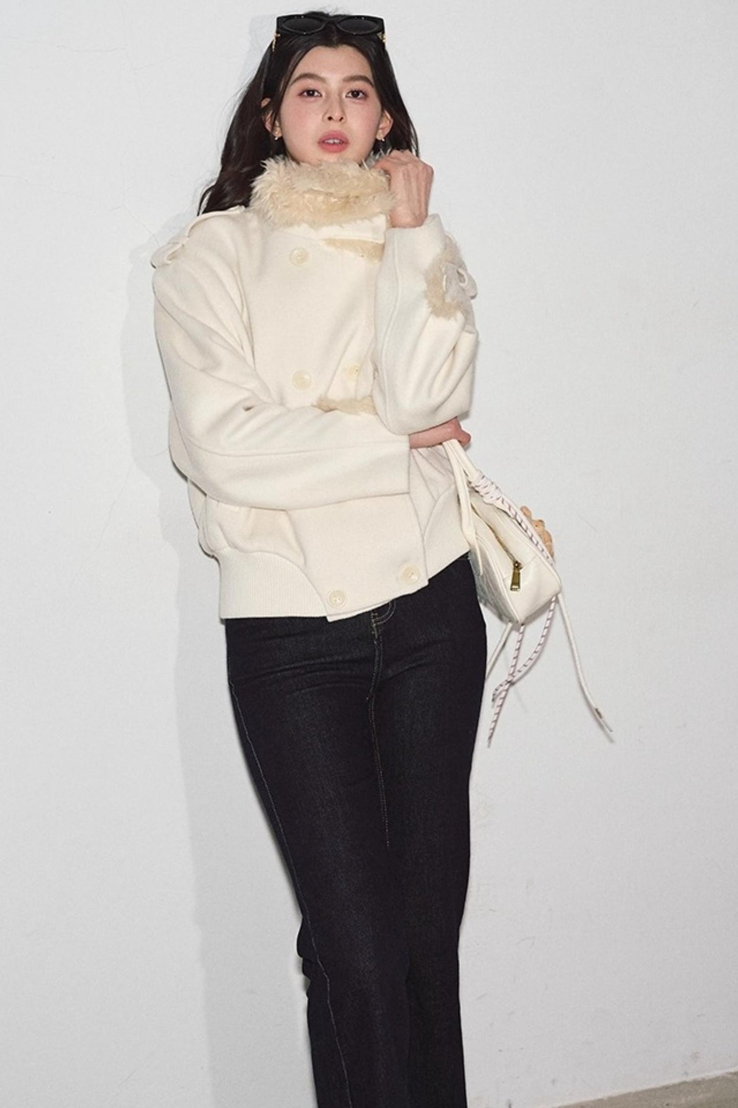 Lamb Wool Double-Breasted Jacket