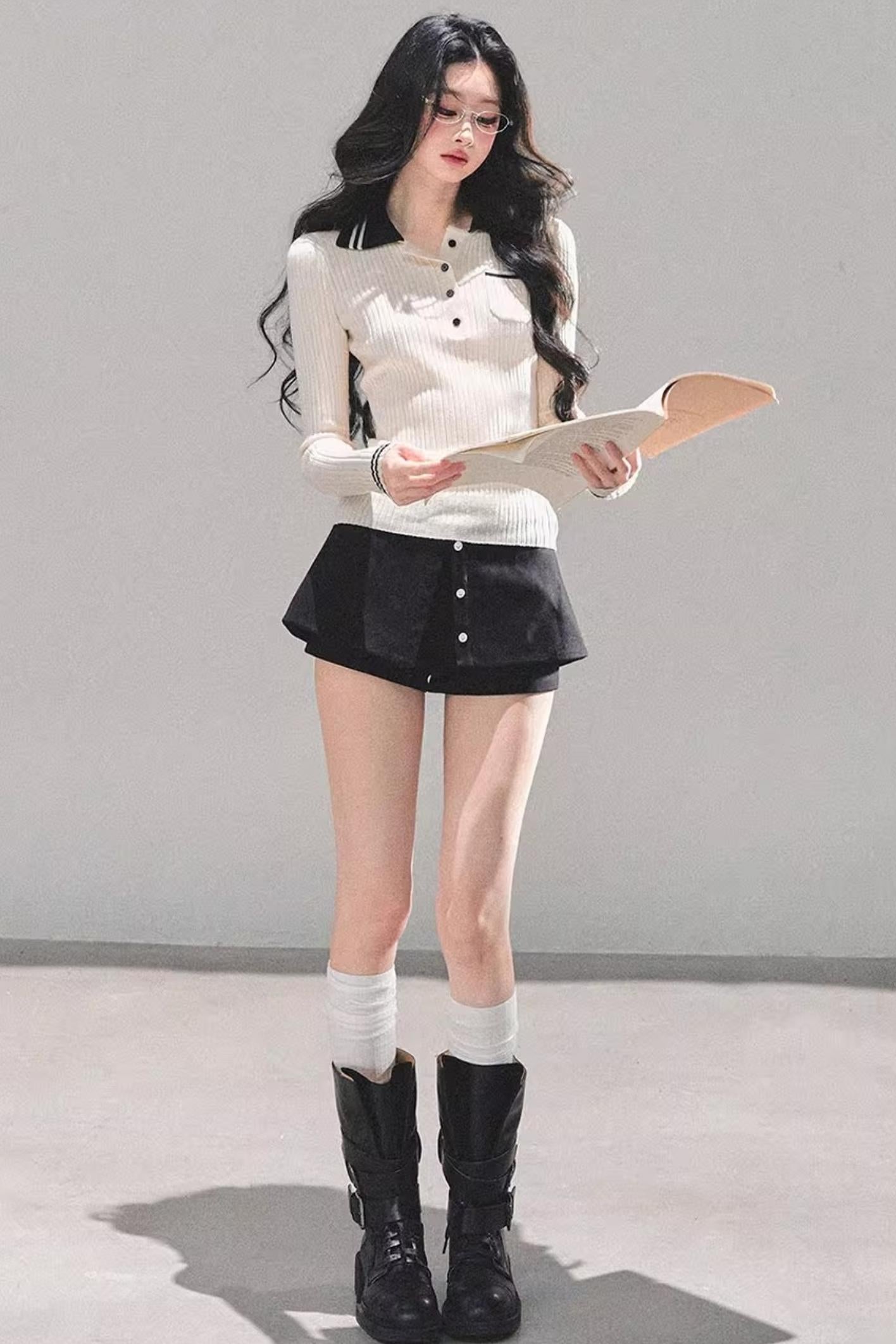 Black Autumn A-Line Shorts