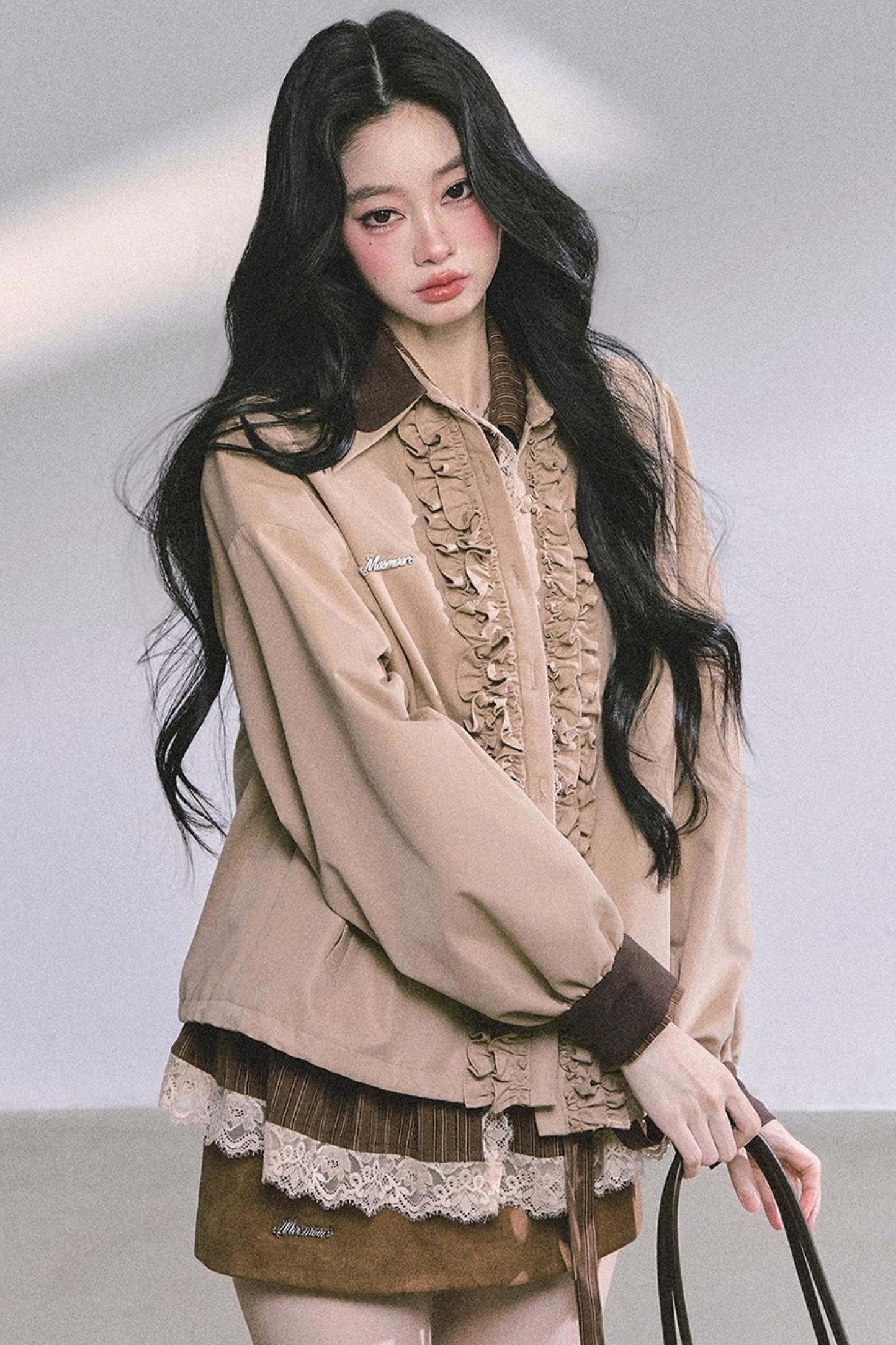 French Lace Stripe Shirt Set-Up