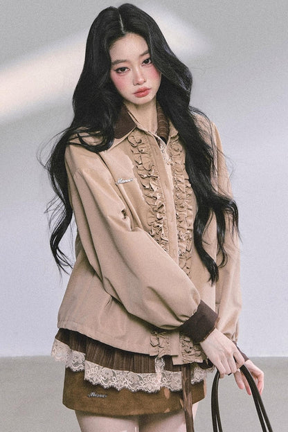 French Lace Stripe Shirt Set-Up