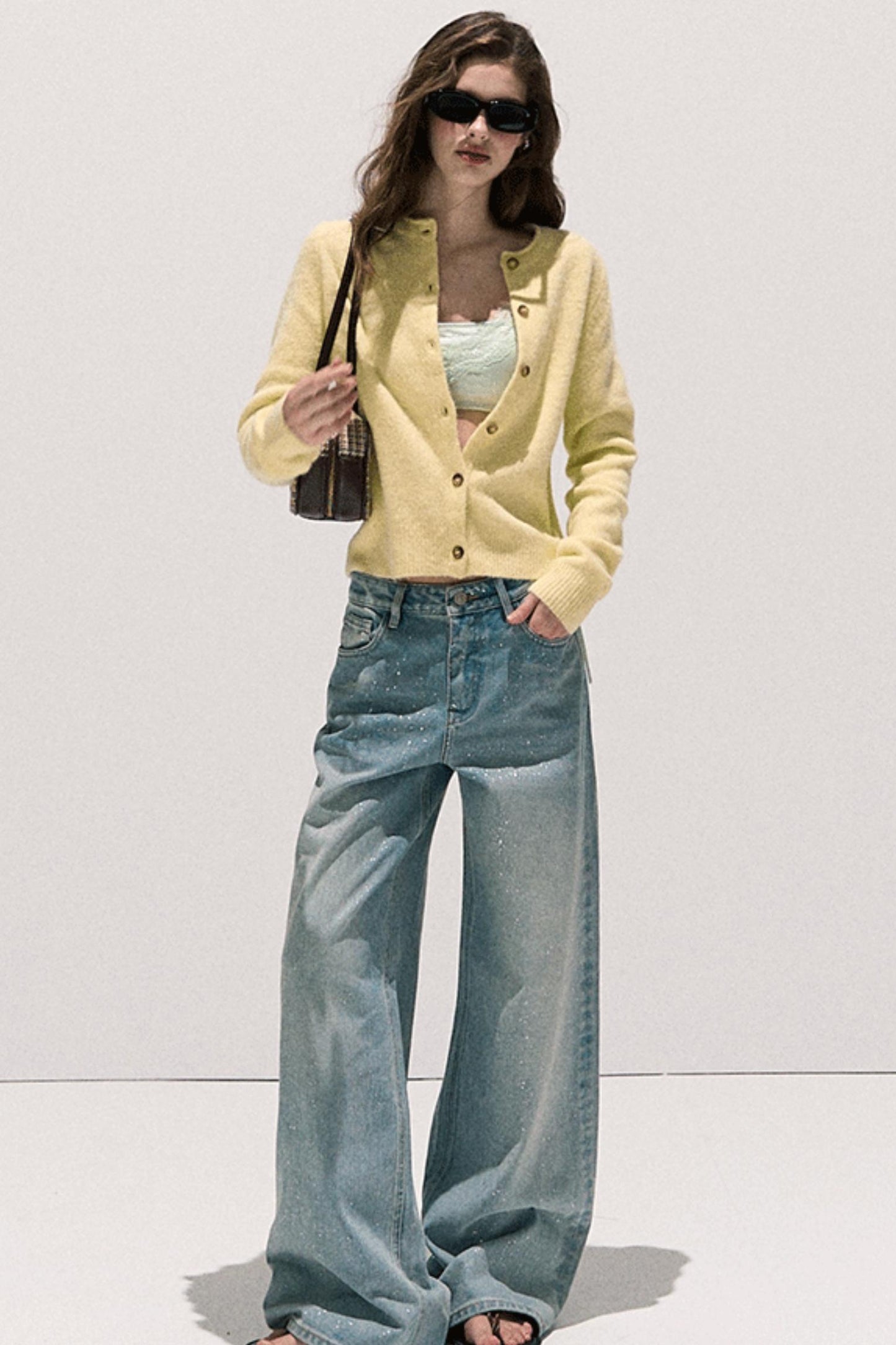 Vintage Crewneck Wool Knit Cardigan