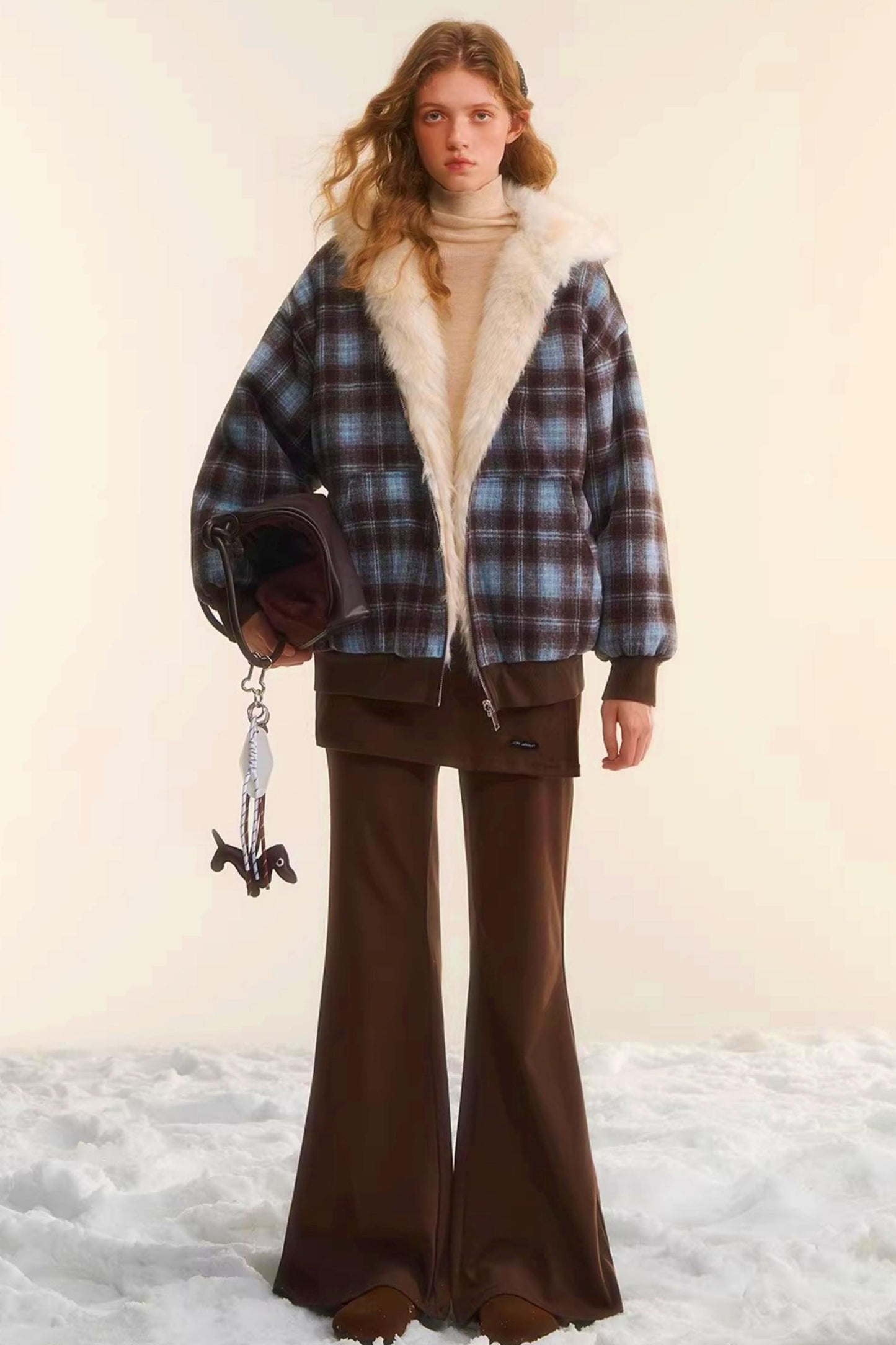 First Snow Plaid Reversible Coat