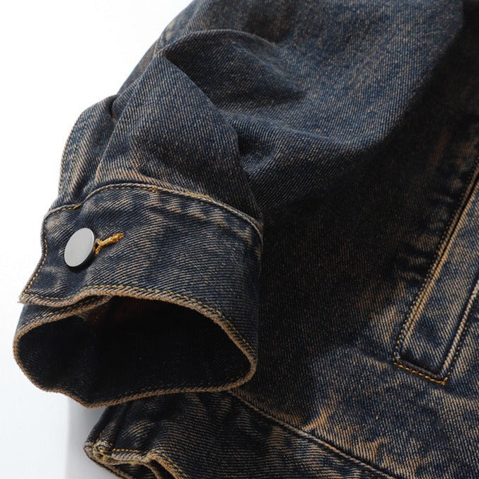 American retro washed  denim jacket