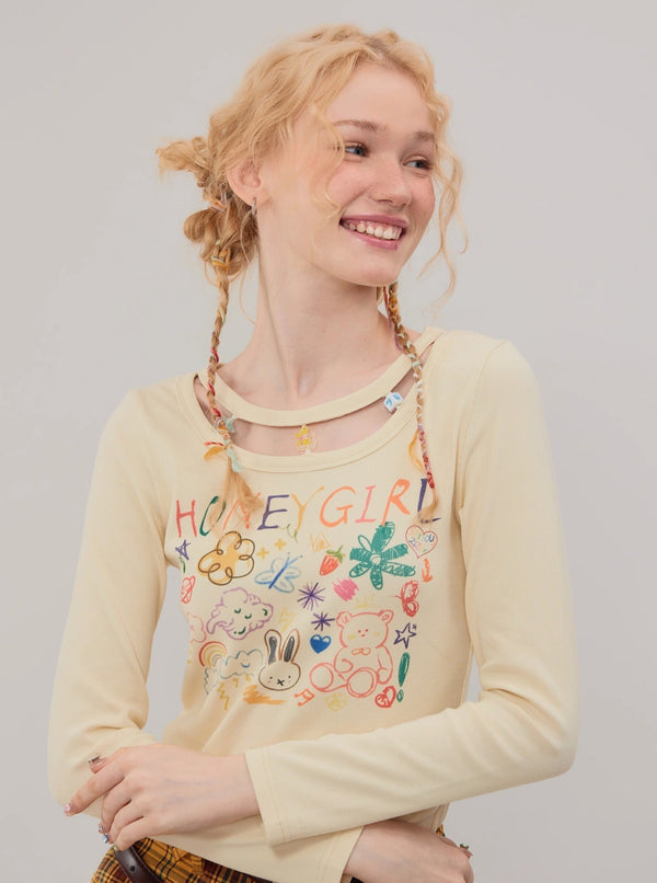 American vintage print decorative top