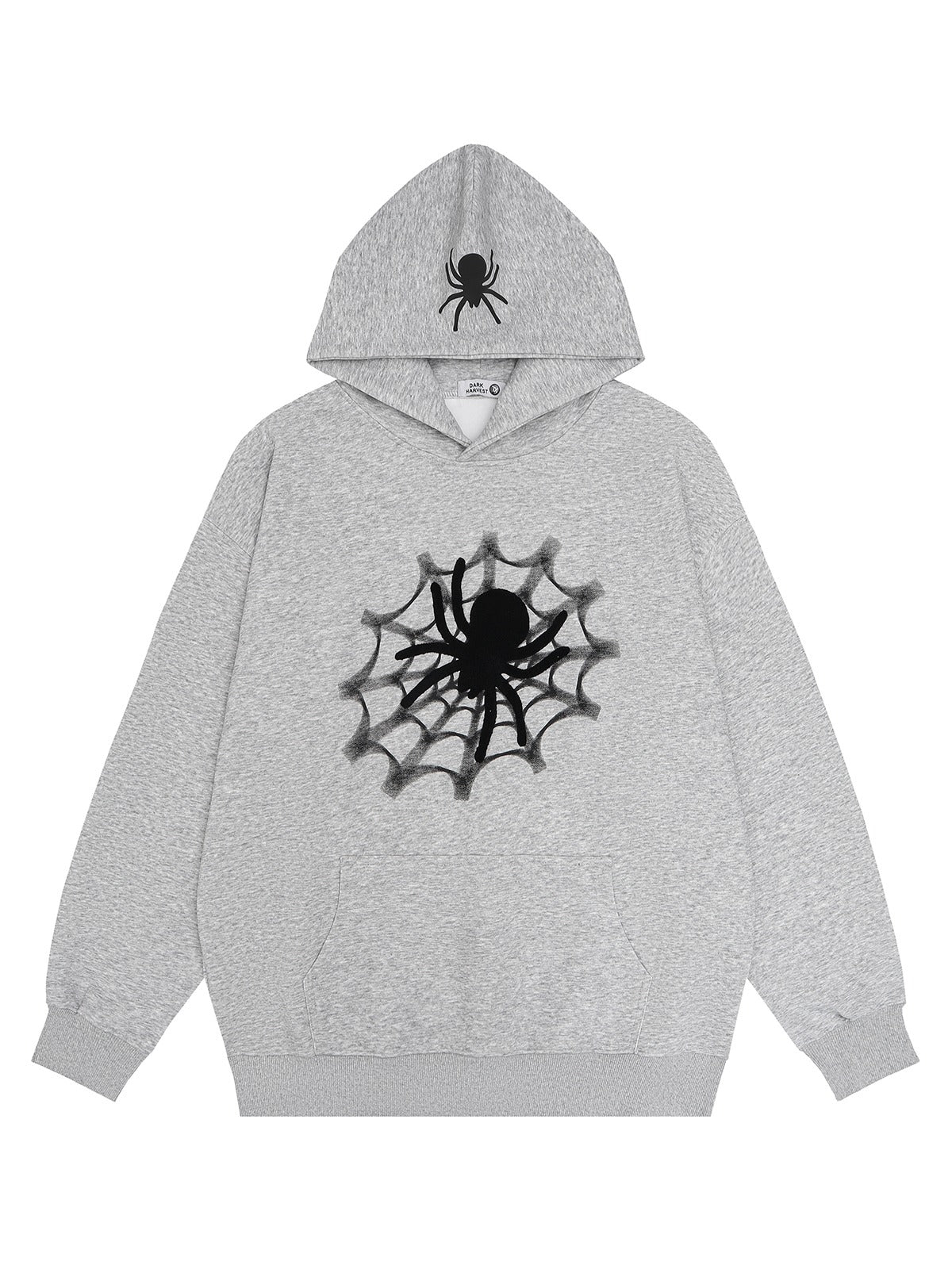 American Spider Print Hooded Sweatshirt Coat