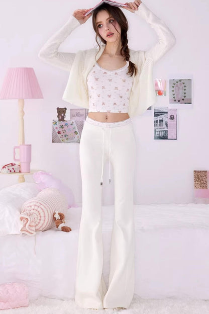 Bear Print Sweater Suspender Set-Up