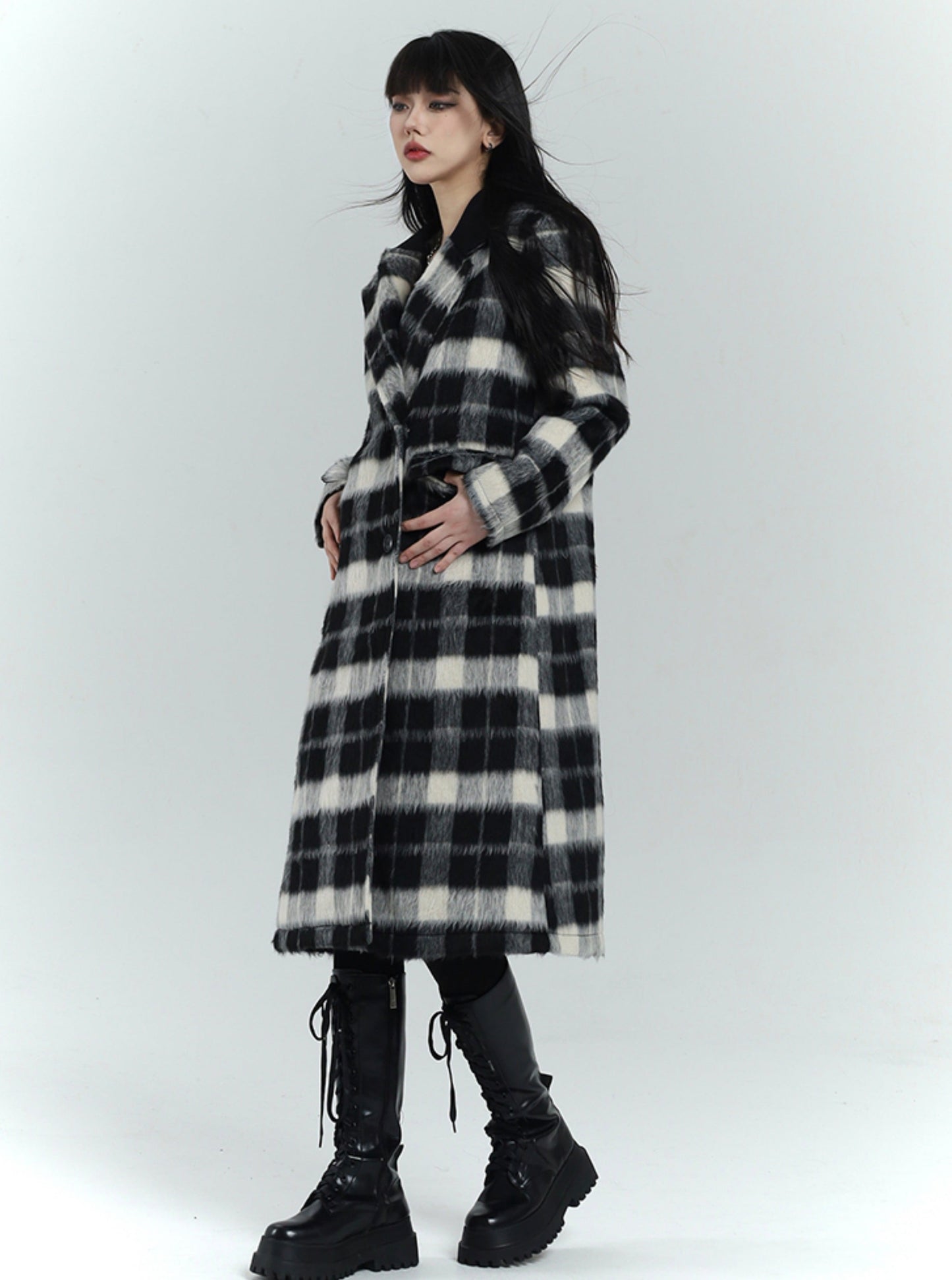 Plaid Tweed Coat Jacket