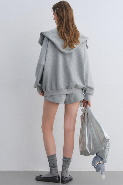 Hooded Zip-Up Jacket Set-Up