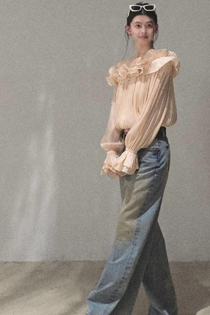 Vintage Hand-Painted Jeans Set