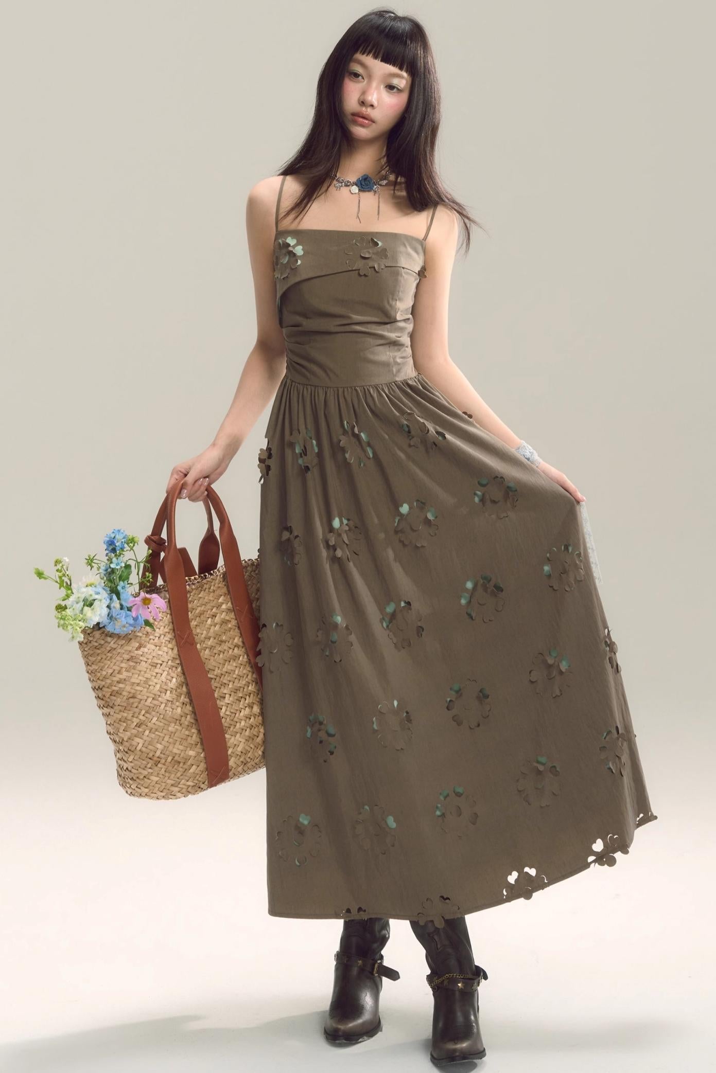 Coastal Floral Halter Dress