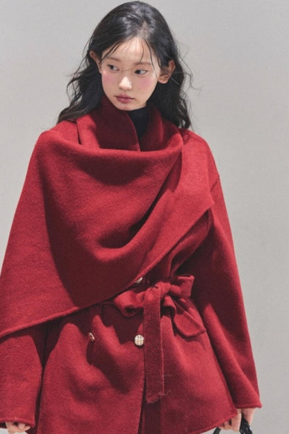 Winter Plaid Wool Coat