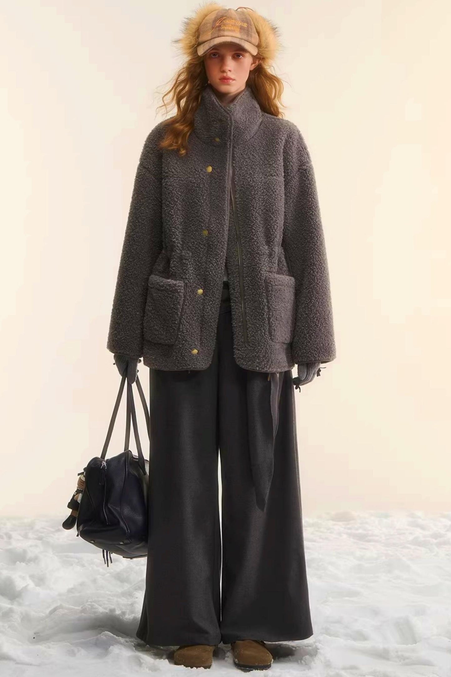 Reversible Lamb Wool Biker Jacket