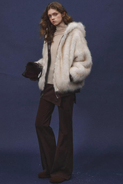 Reversible Plaid Plush Coat