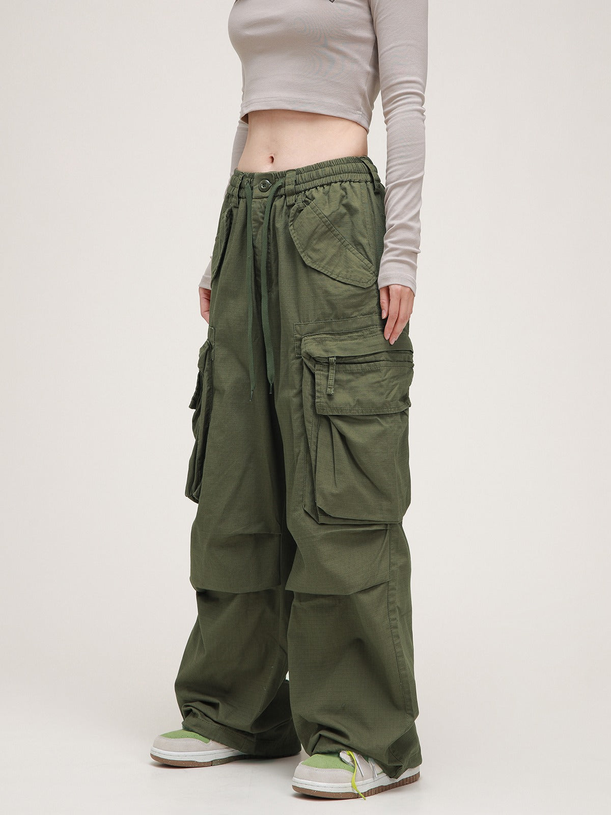 American Retro Lace-up Pants