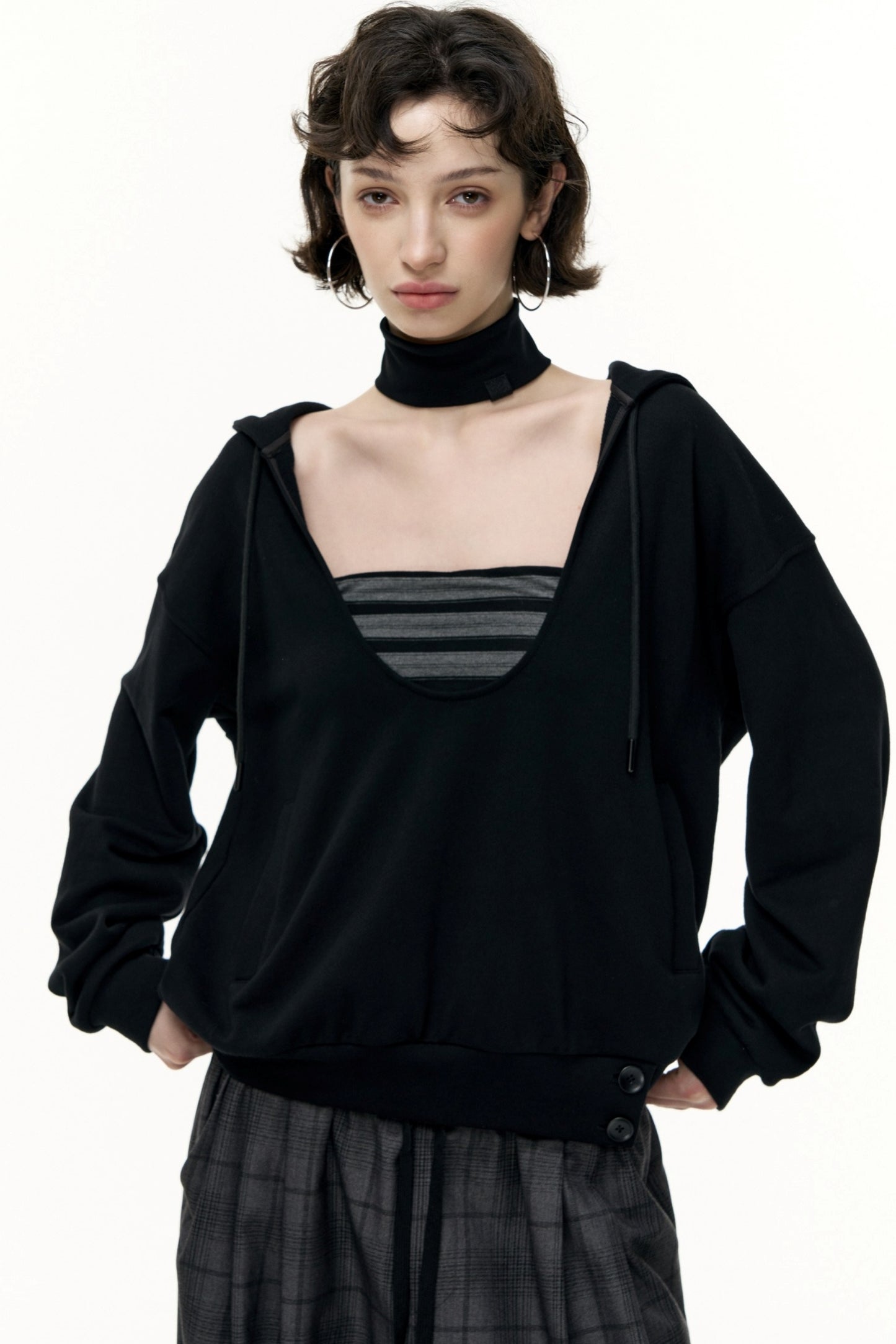 Layered Hooded Sweatshirt Set-Up