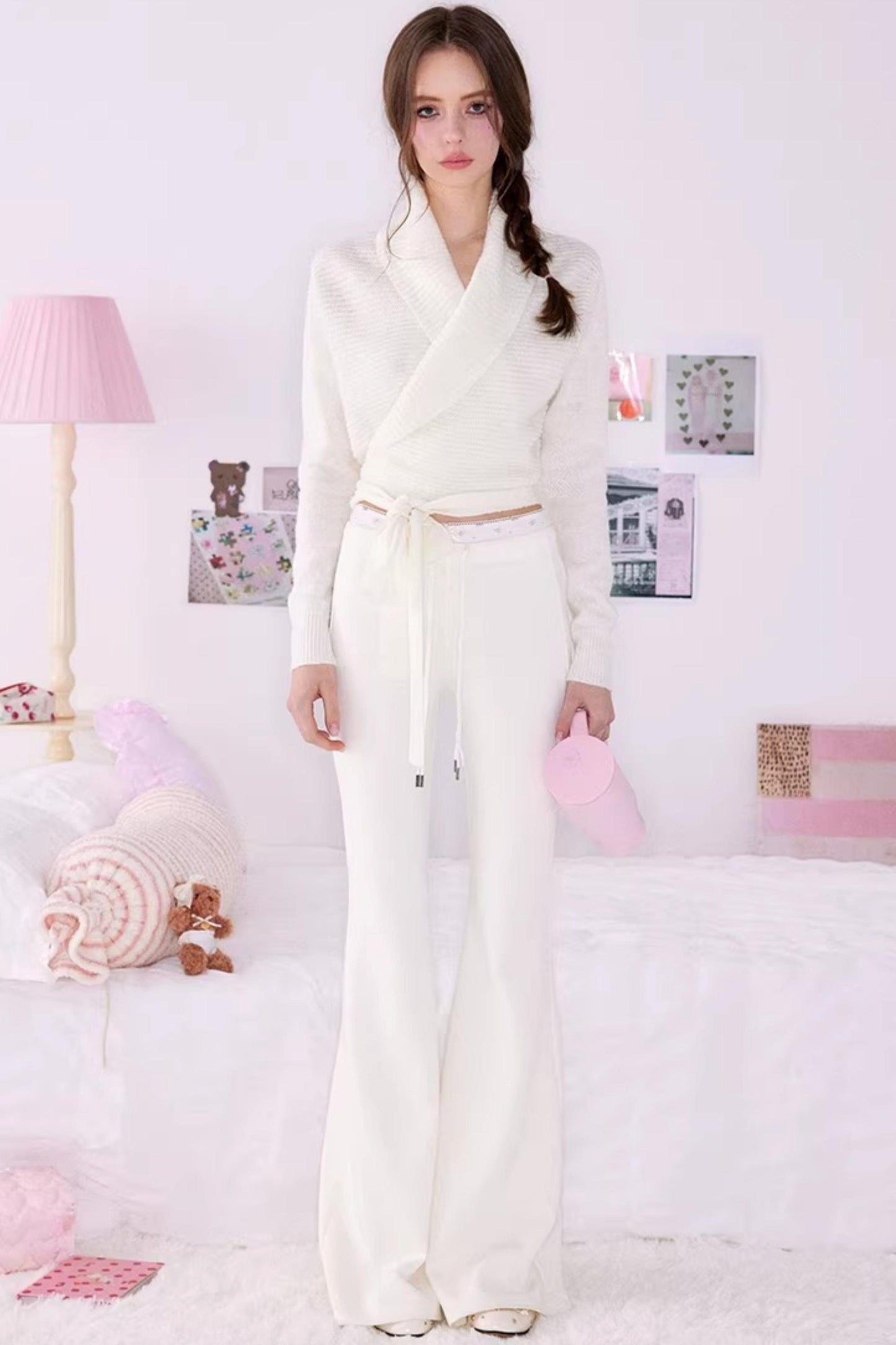 Bear Print Sweater Suspender Set-Up