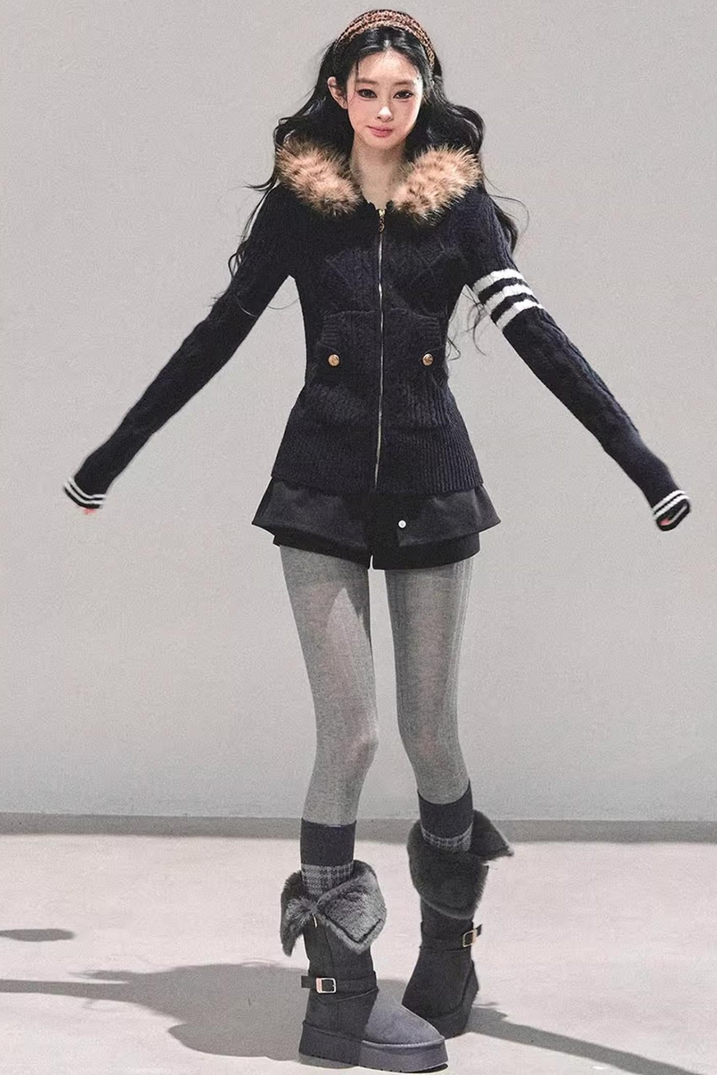 Black Autumn A-Line Shorts