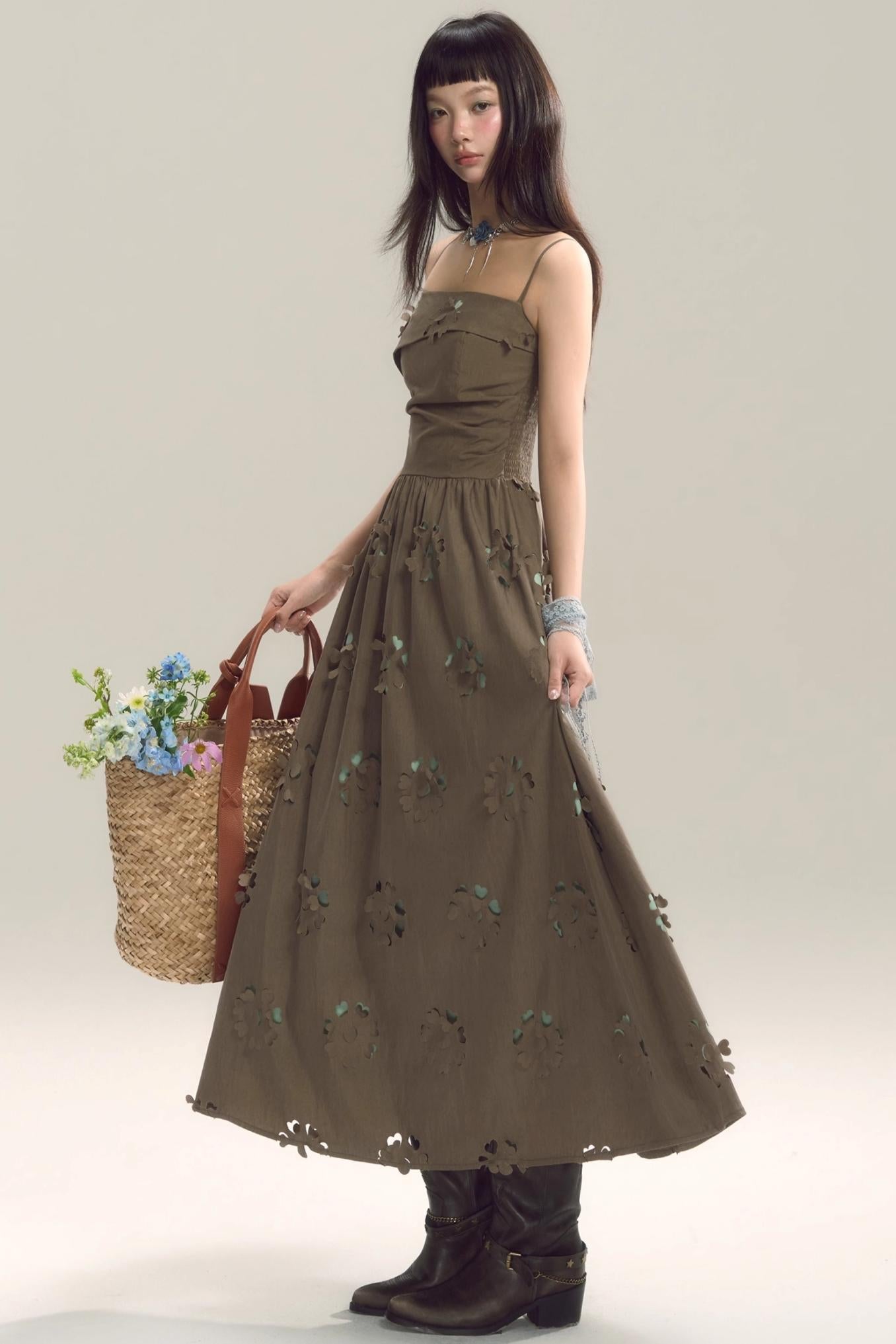 Coastal Floral Halter Dress