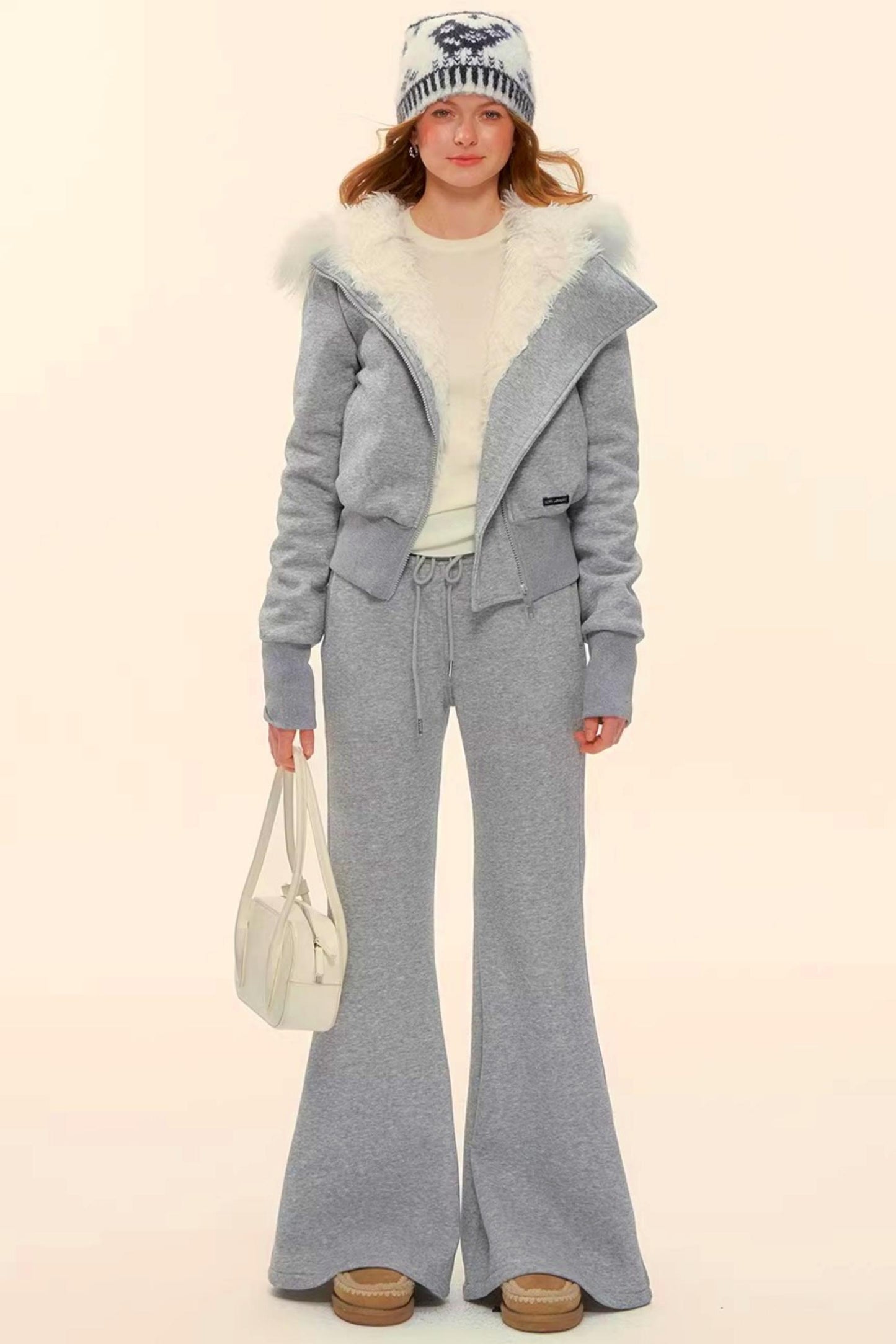 Retro Fleece Hooded Jacket Set-Up