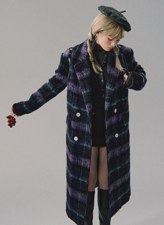 Violett Long Cropped Woll Coat Jacke