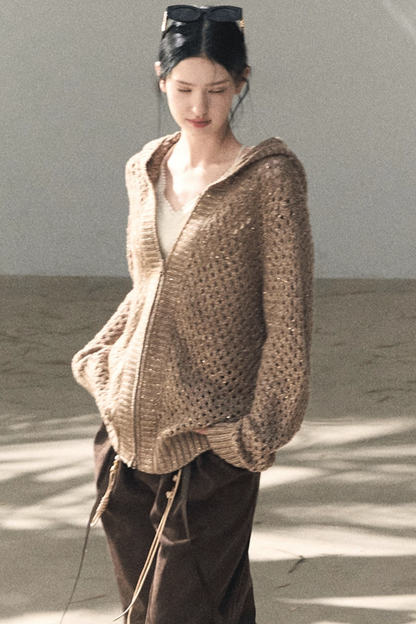 Lange Hose aus plissiertem Mikro-Samt