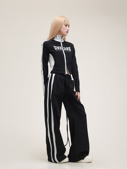 American Tracksuit Stand Neck Top Pants set-up