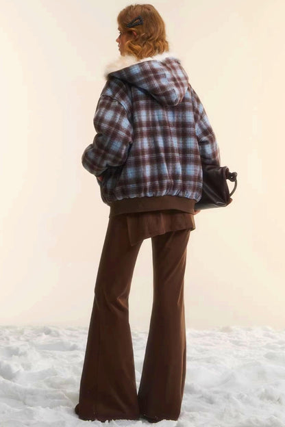 First Snow Plaid Reversible Coat