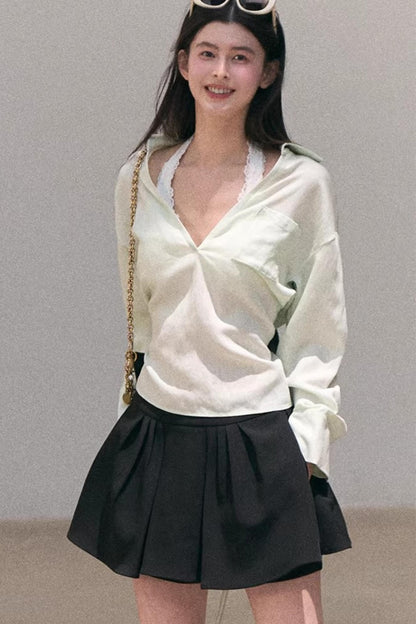 Lace-Trimmed Halter Camisole