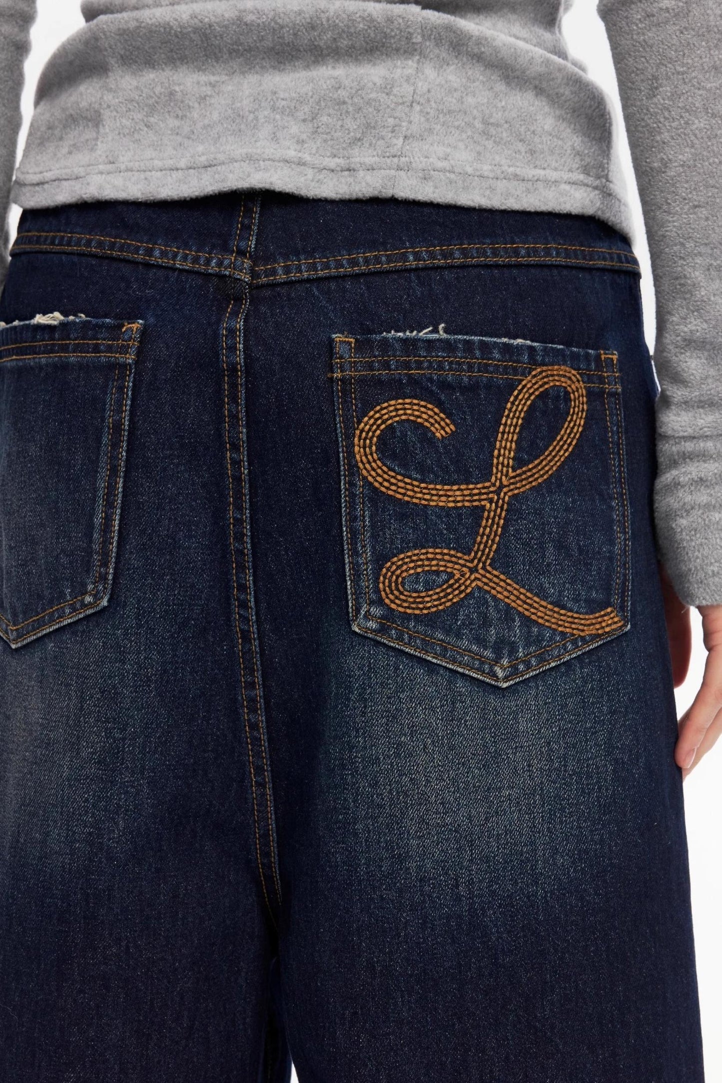 Vintage Yellow Distressed Jeans