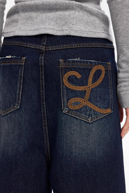 Vintage Yellow Distressed Jeans