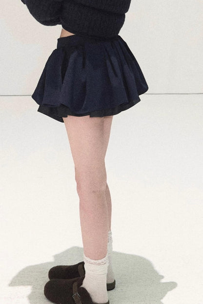 Plaid Color-Blocked A-Line Skirt