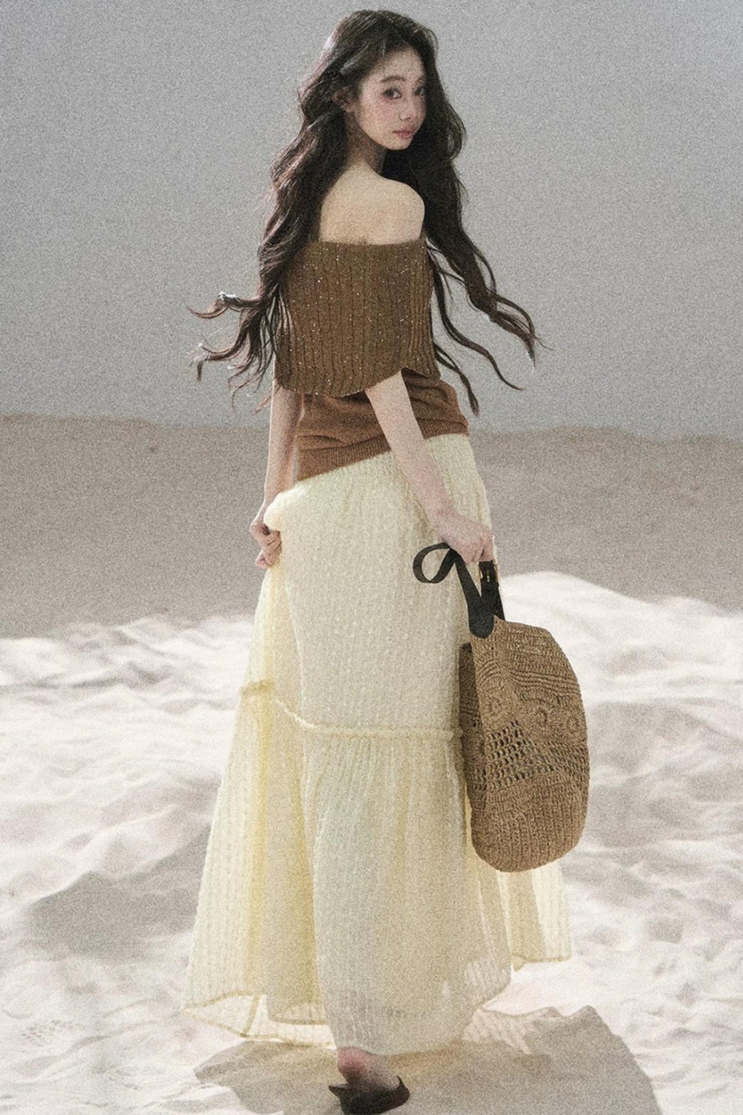 Youthful Off-Shoulder Knit Top