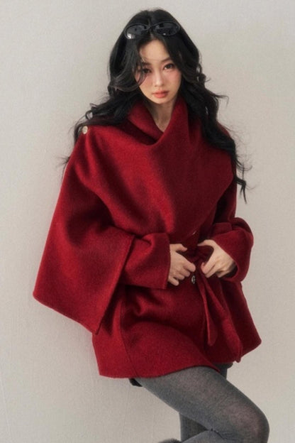 Winter Plaid Wool Coat