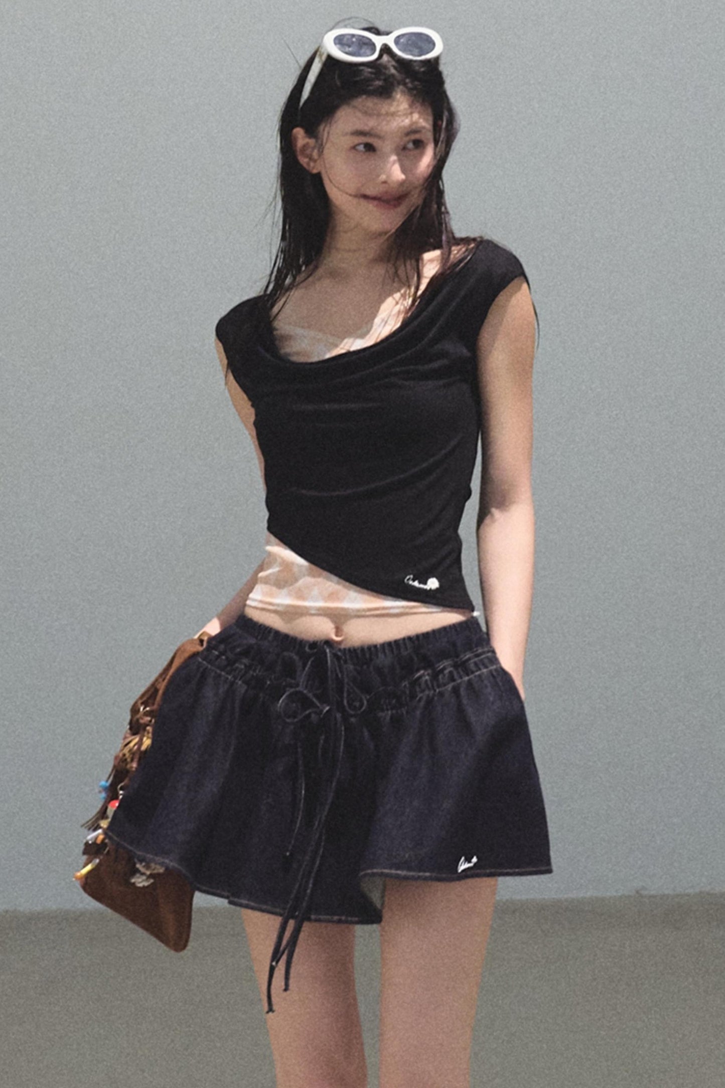 Embroidered Puffy A-Line Skirt