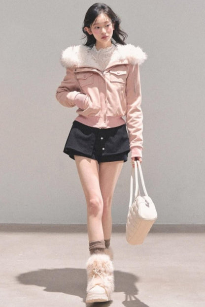Winter Plush Hooded Coat