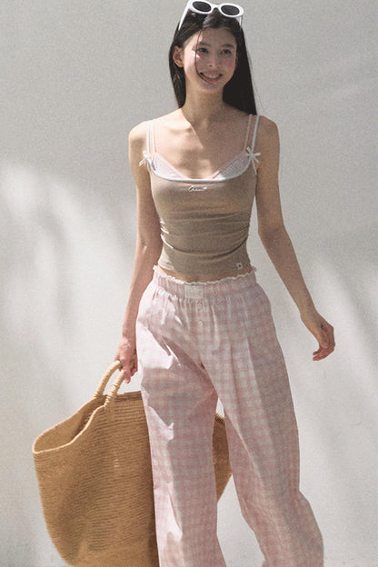 Wide-Leg Tencel Hemp Pants Set-Up