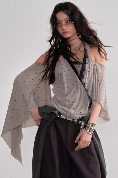 Asymmetrical Polka Dot Top