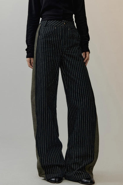 Striped Patchwork Winter Pants