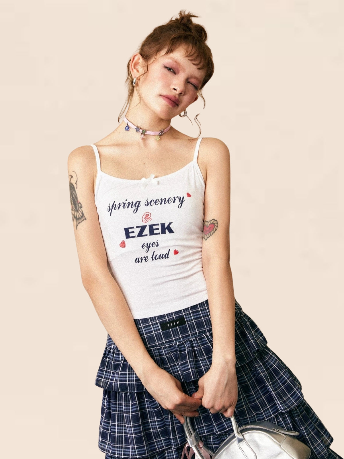 Camisole-Top mit Buchstabendruck