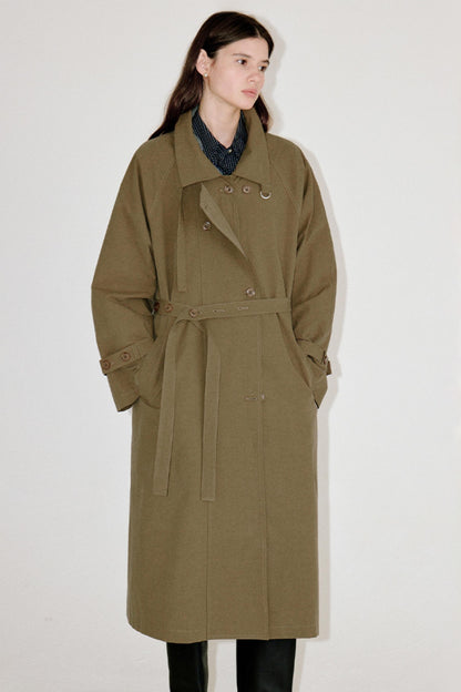 Silhouette Double-Breasted Trench Coat