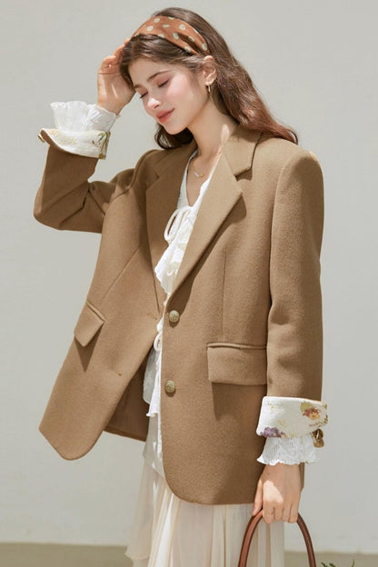 Jacquard Woolen Coat