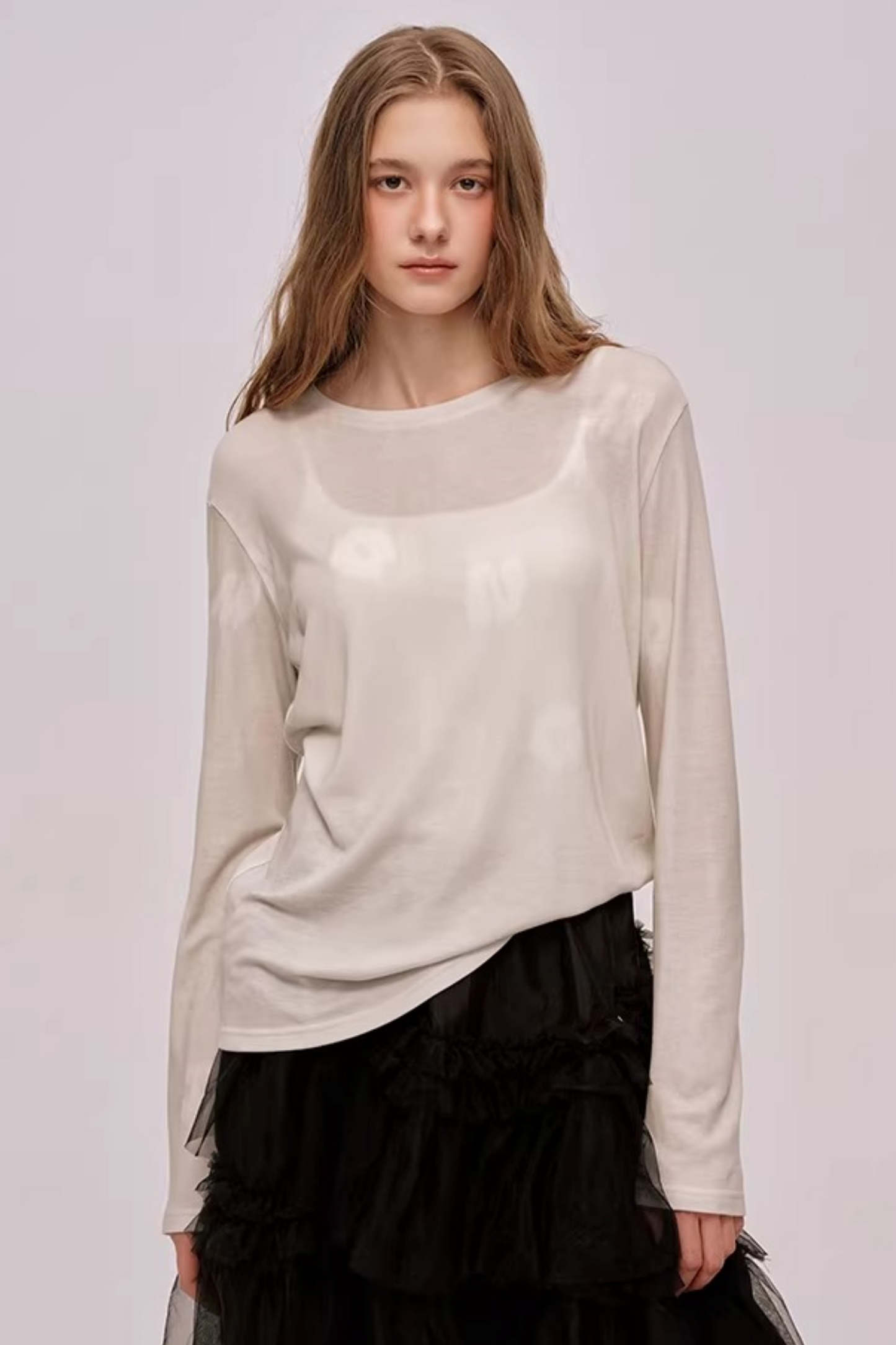 Pull romantique en lyocell et laine